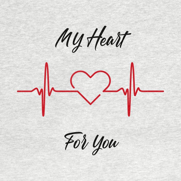 Valentines Day: My Heart Beats for You ECG/EKG by Sanu Designs